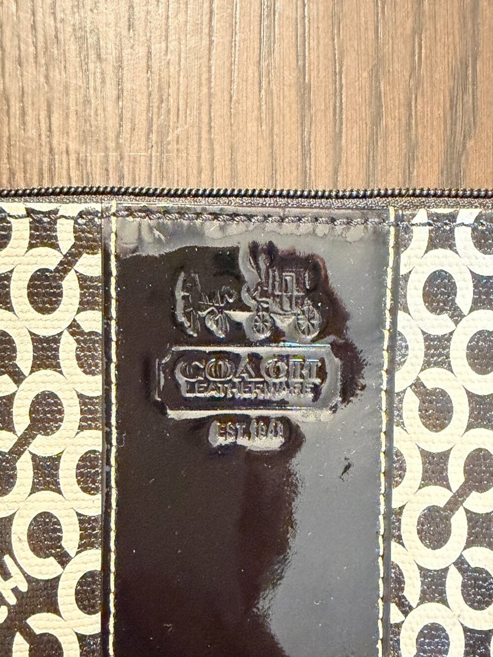 Coach Wristlet, Black and White - Picture 2 of 3